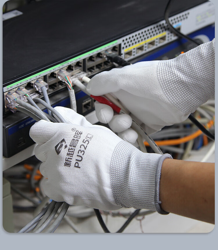 Xinyuechanghui PU Coated Gloves, 12 Pairs/pack, Nylon Work Gloves, Non-Slip Wear-Resistant Protective Work Gloves, White L Size, PU508 4
