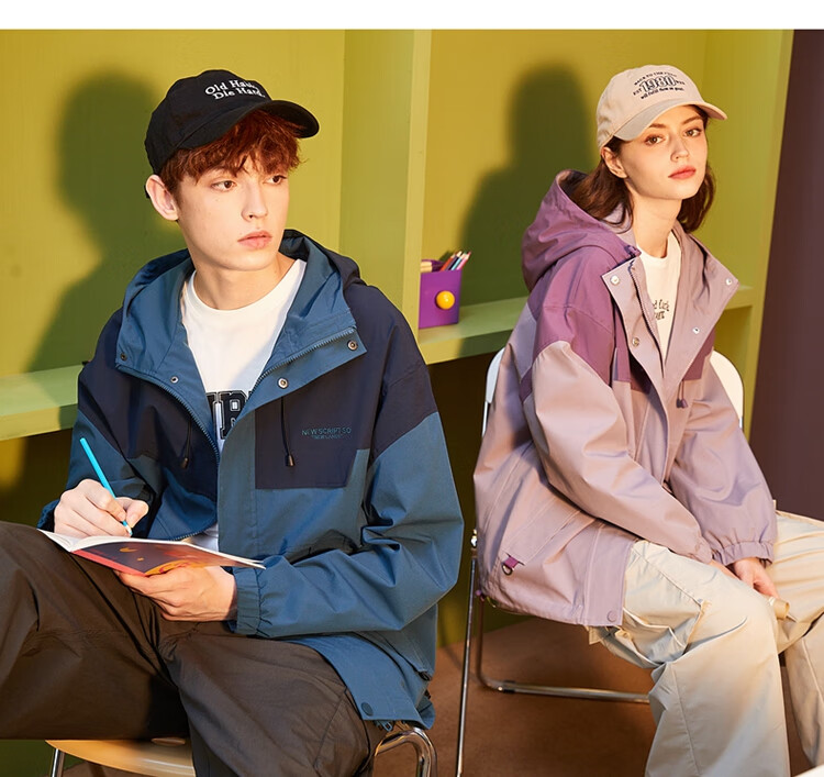 TonLion Spring And Autumn New Men's Jacket, Patchwork Hooded Outdoor Coat, Loose-Fitting Versatile Workwear Jacket 11