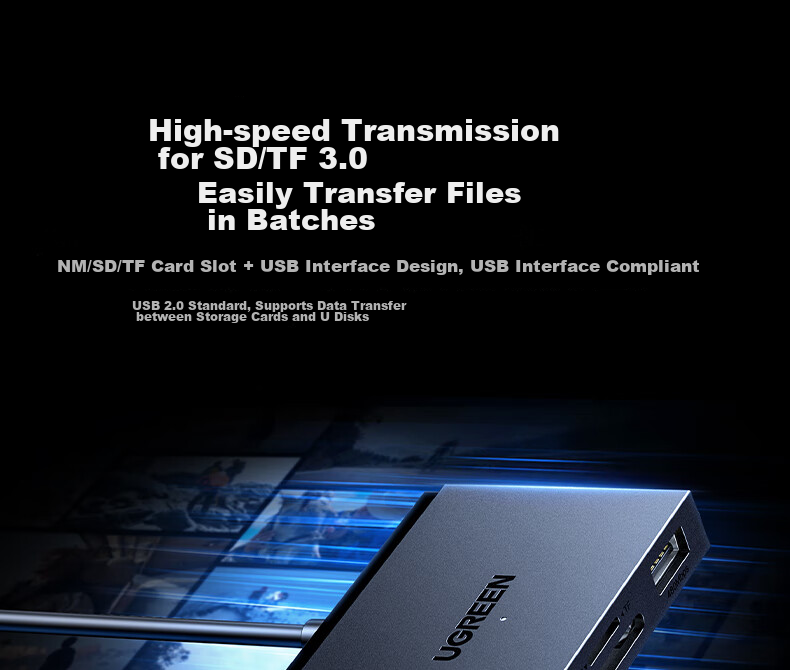 UGREEN Compatible with Huawei NM Storage Memory Card/SD/TF Card, USB/Type-C3.0 Card Reader, Supports Phones/computers/Apple 17/16/iPads Tablets/External Flash Drive Expansio 10