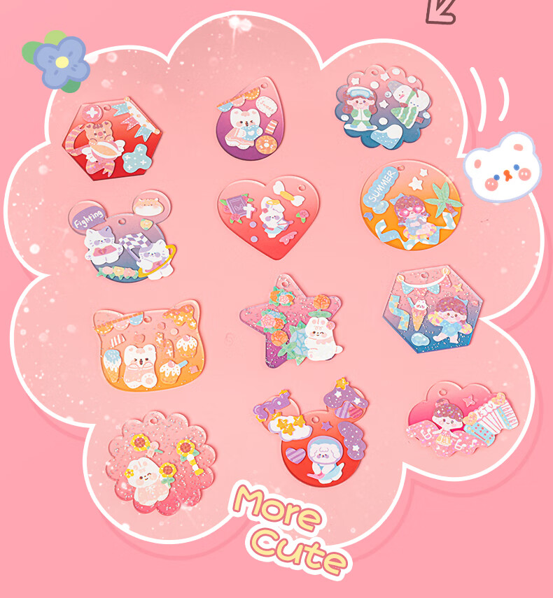 Danmiqi Guka Stickers Complete Set, Children's DIY Craft Gift Box, Guka Sticker Sheet, Girls' Birthday Present 10