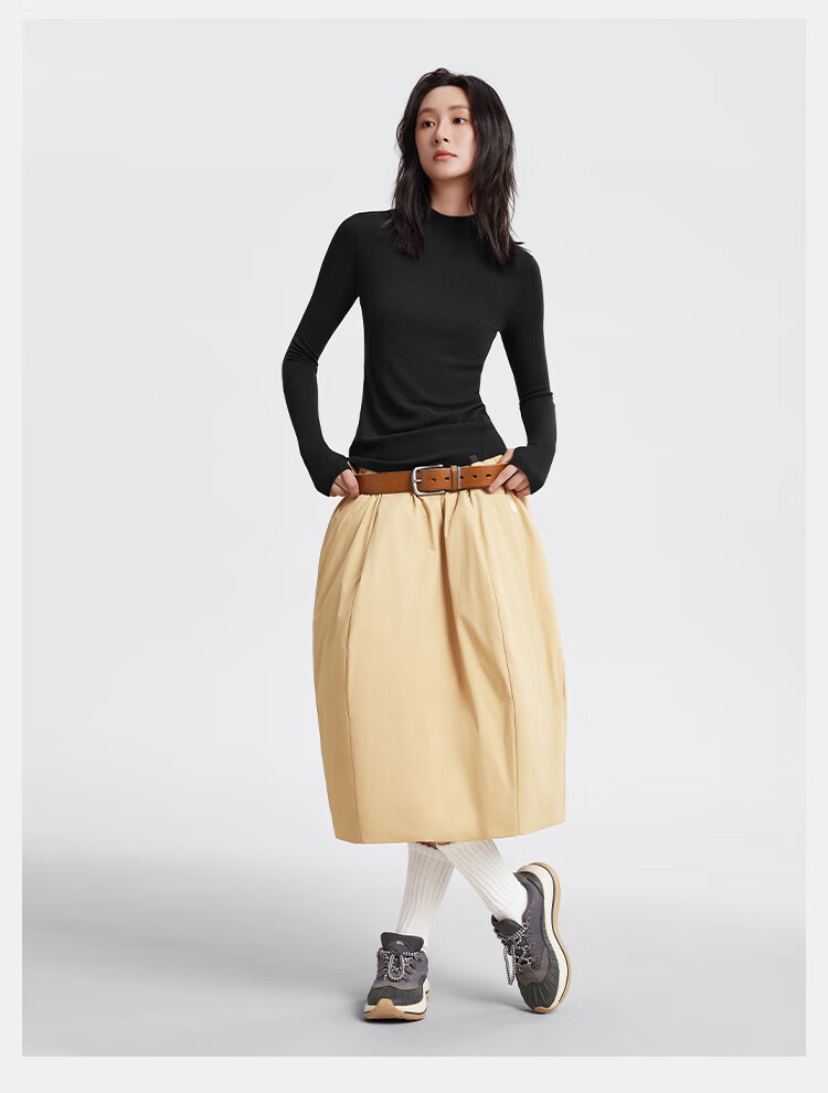 Beneunder Semi-Turtleneck Base Layer Top for Women, Slim Fit, Autumn Inner Wear, Long Sleeve, Stretchy, Soft Skin, SF026 20