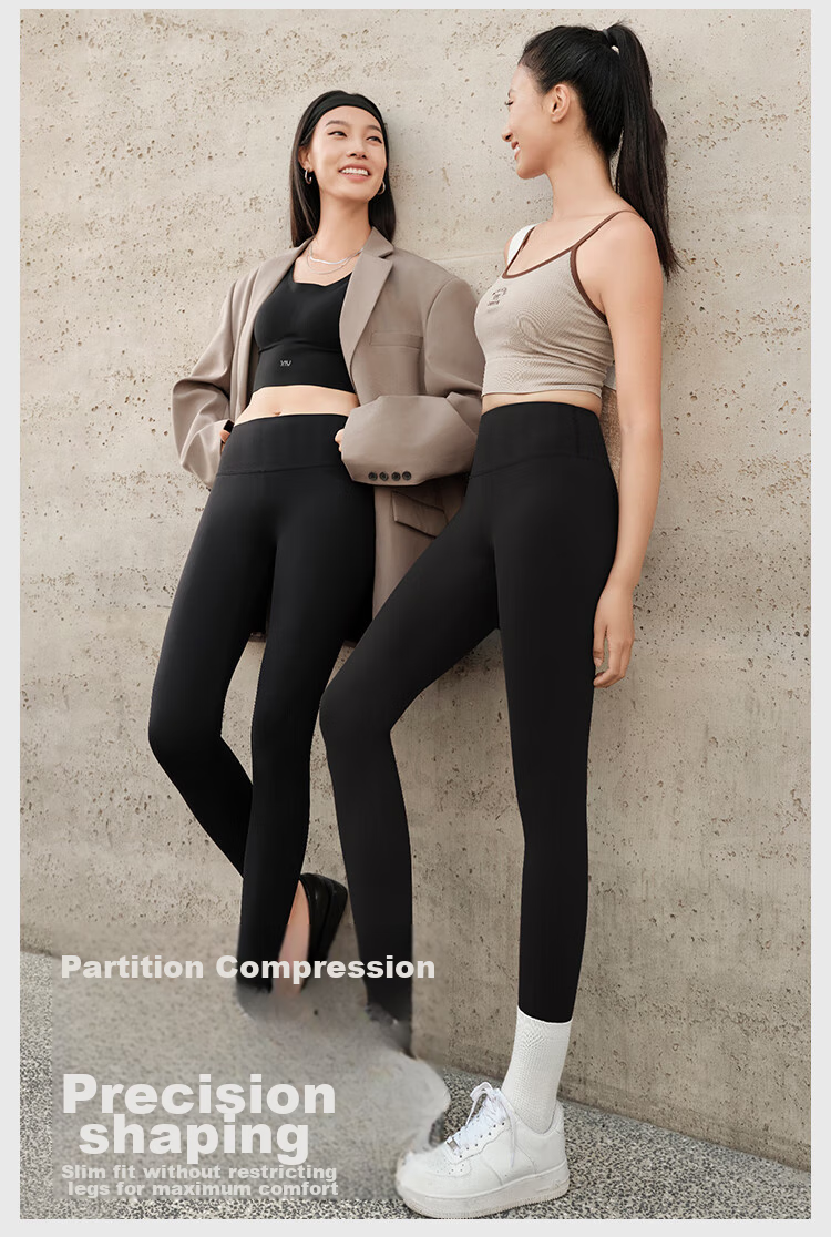 JOAE Coconut Oil Skincare Shark Leggings for Women, Fleece-Lined Spring Tummy Control Slimming Shaping Base Layer Yoga Pants L 8