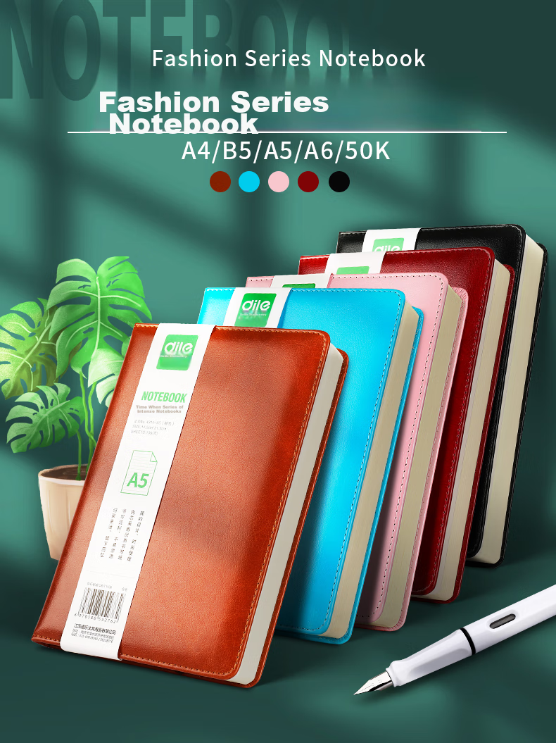 DiLe Premium Series A5 Fashion Soft Leather Diary/notebook Stationery/journal/conference Notebook Office Supplies, 136 Pages, 4314-A5 Black 1