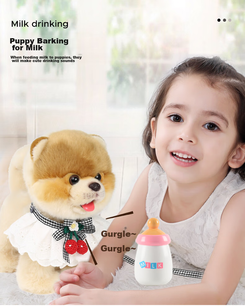 Tiantianwang Milk Drinking Pomeranian Dog Children's Toy for Girls And Boys Aged 3-6, Smart Robot Dog Educational Toy Birthday Gift Box 8