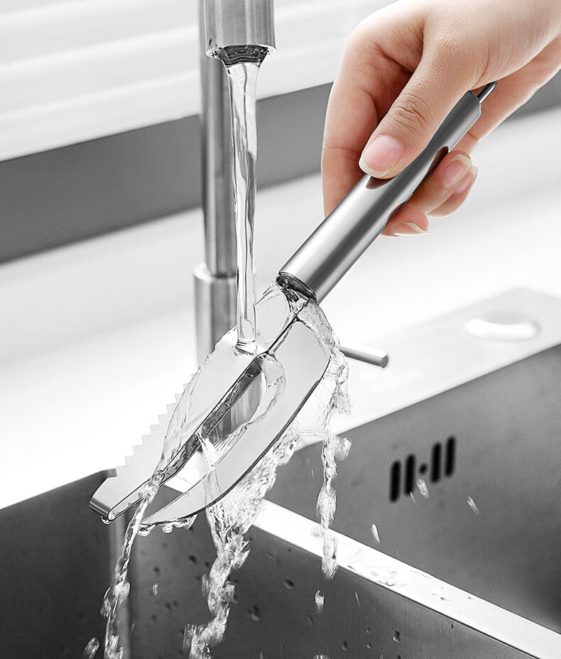 Dipuer 304 Stainless Steel Fish Scale Remover Tool, Fish Scale Scraper, Fish Scale Removal Tool, Fish Scale Brush, Household Multi-Functional Fish Cleaning Knife 16