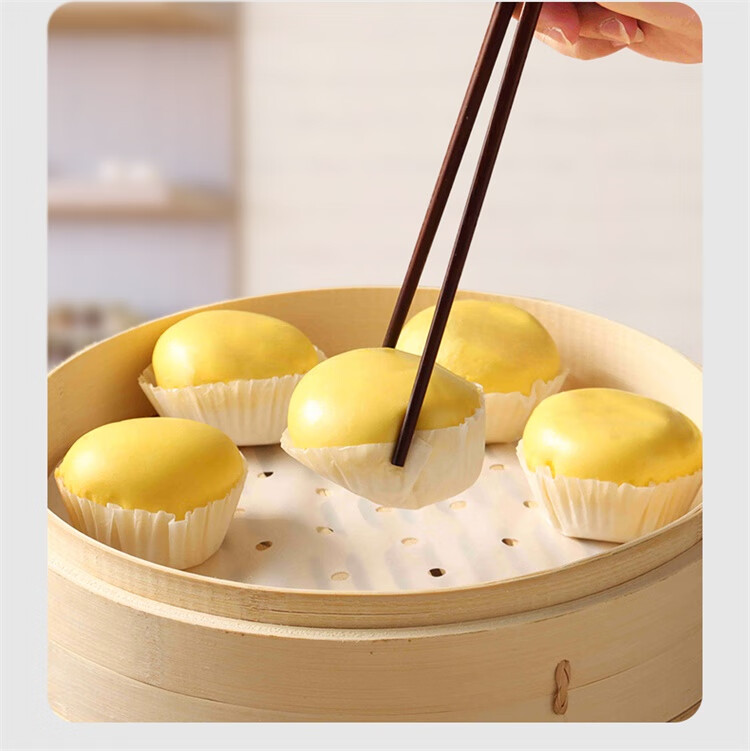 BJ Steamer Paper, Bun Liner, Non-Stick Steamer Rack Paper, Disposable Steamer Paper, 100 Sheets, Diameter 32cm 2
