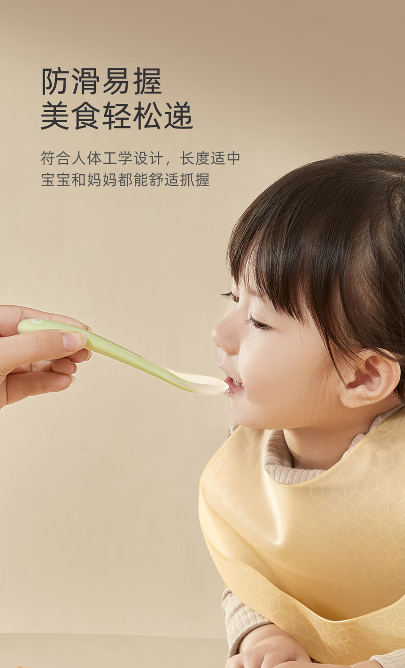 Shiyuejiejing Baby Silicone Spoon, Non-Slip Easy-Grip Children's Tableware, Complementary Food Spoon + Newborn Soft Spoon Multi-Level Set 6