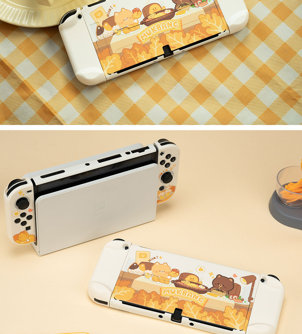 Jixiang Switch Protective Case, Oled Protective Case with Detachable Base, Shockproof And Drop-Resistant Hard Shell Handle Cover, Oled Cat Sickle Sack Protective Case 16