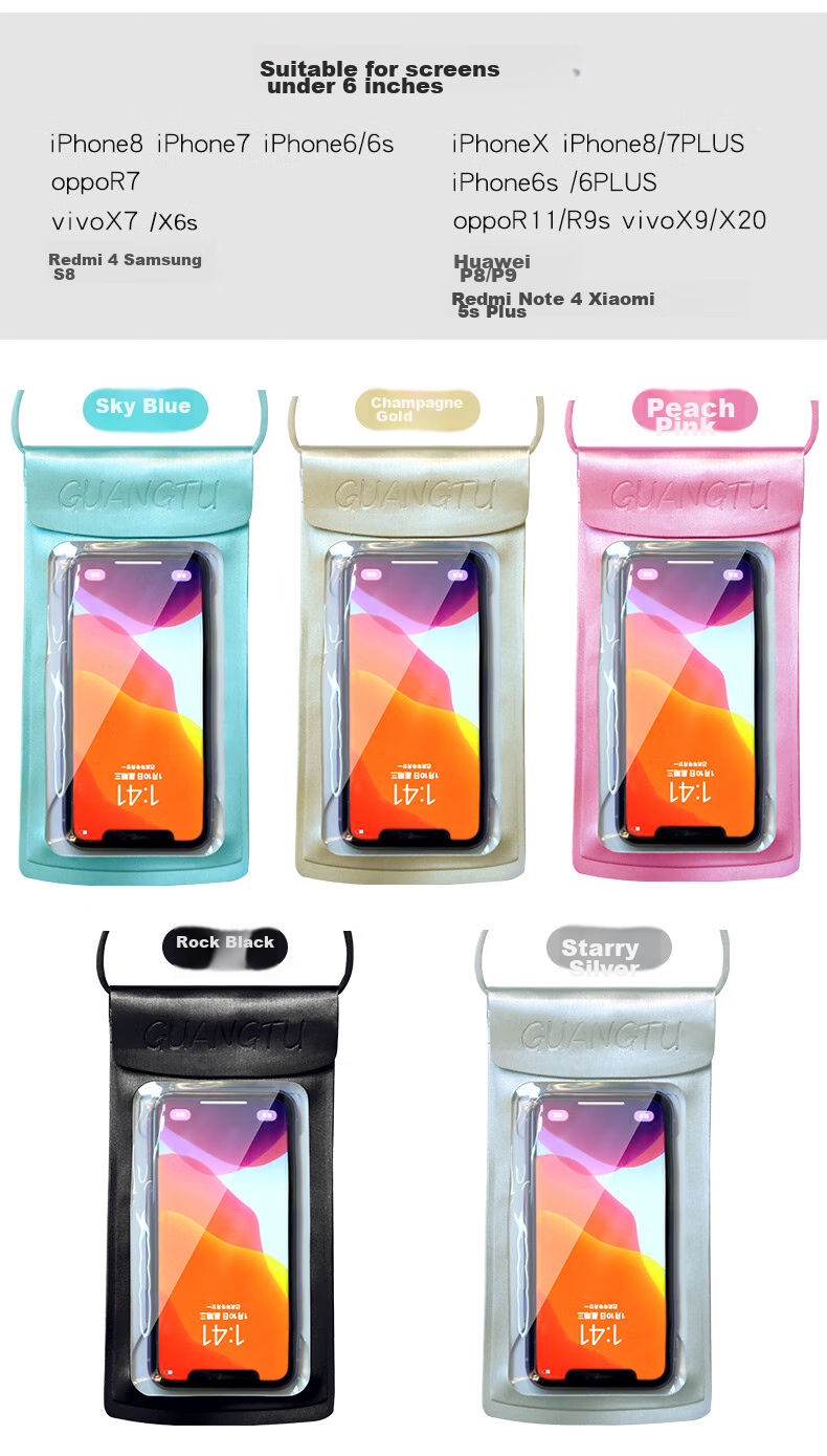 Youyou Waterproof Phone Pouch Touchscreen Compatible Diving Snorkeling Rafting Swimming Sealed Waterproof Case 96600 Pearl White 3