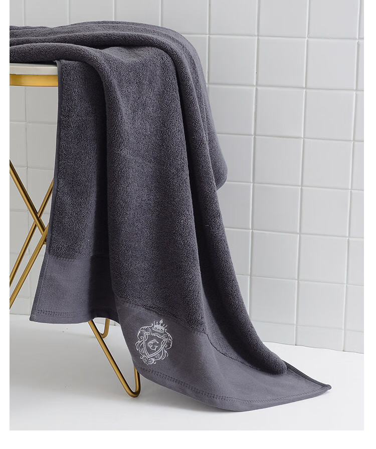 Grace Pure Cotton Antibacterial And Anti-Mite Bath Towel, Embroidered High-Quality Strong Absorbent Thick Large Bath Towel for Men And Women, Sports 800g 3