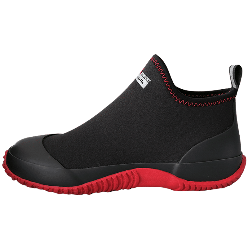 Jolly Walk Water Shoes, Rain Boots for Men And Women, Low-Top Waterproof Shoe Covers, Rubber Shoes, Low-Cut Rain Boots, Black And Red, Size 41