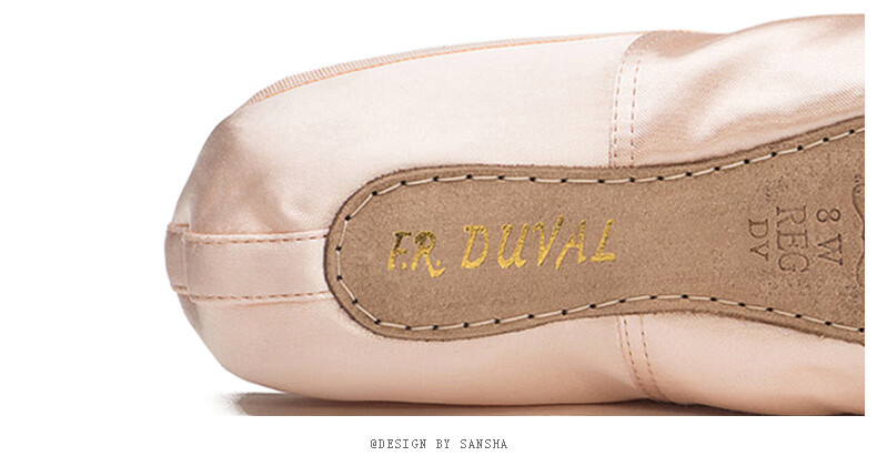 Sansha Ballet Pointe Shoes, Satin Upper, Leather Sole, Dance Shoes, Hard Shoes, Practice Shoes, FRD1.0REG, Satin, Size 39 19