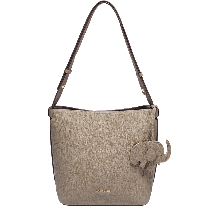Belle Women's Simple Little Elephant Casual Bucket Bag Versatile Handbag for Mom X7258AX5 Gray
