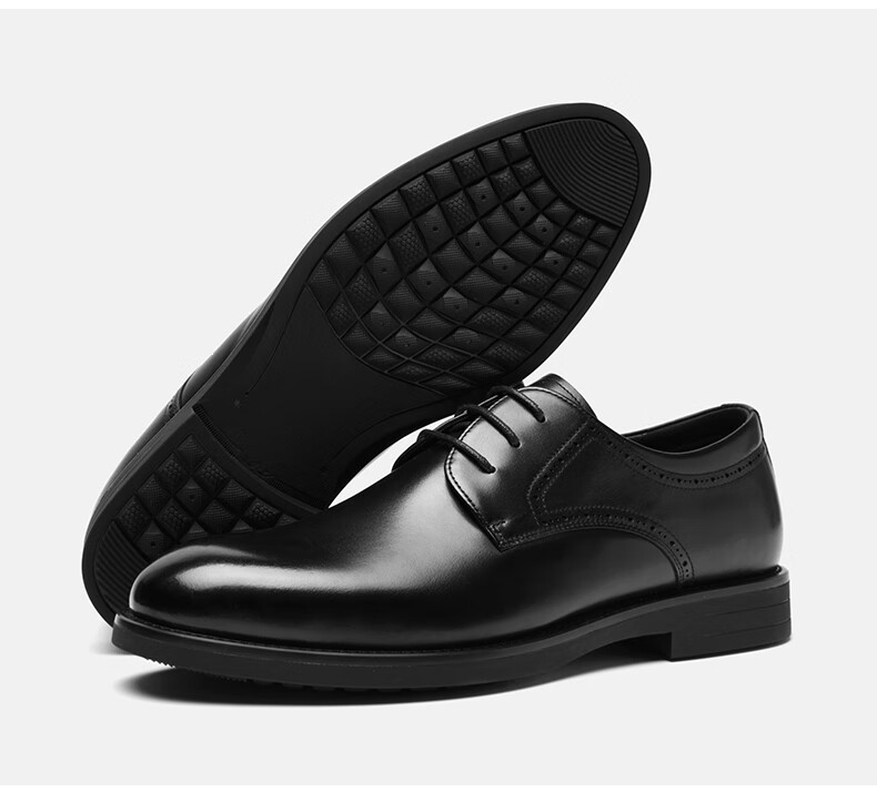 HLA Men's Leather Shoes British Style Business Classic Formal Wedding Groom Shoes HAAPXM1EBA070 Black Size 39 27