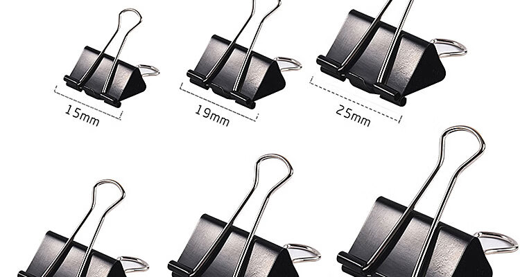 DiLe Premium Series, 24 Pieces of 41mm Black Long Tail Binder Clips, Metal Document Clips, Swallow-Tail Clips, Iron Clips, Office Stationery, Large Size 2632 25