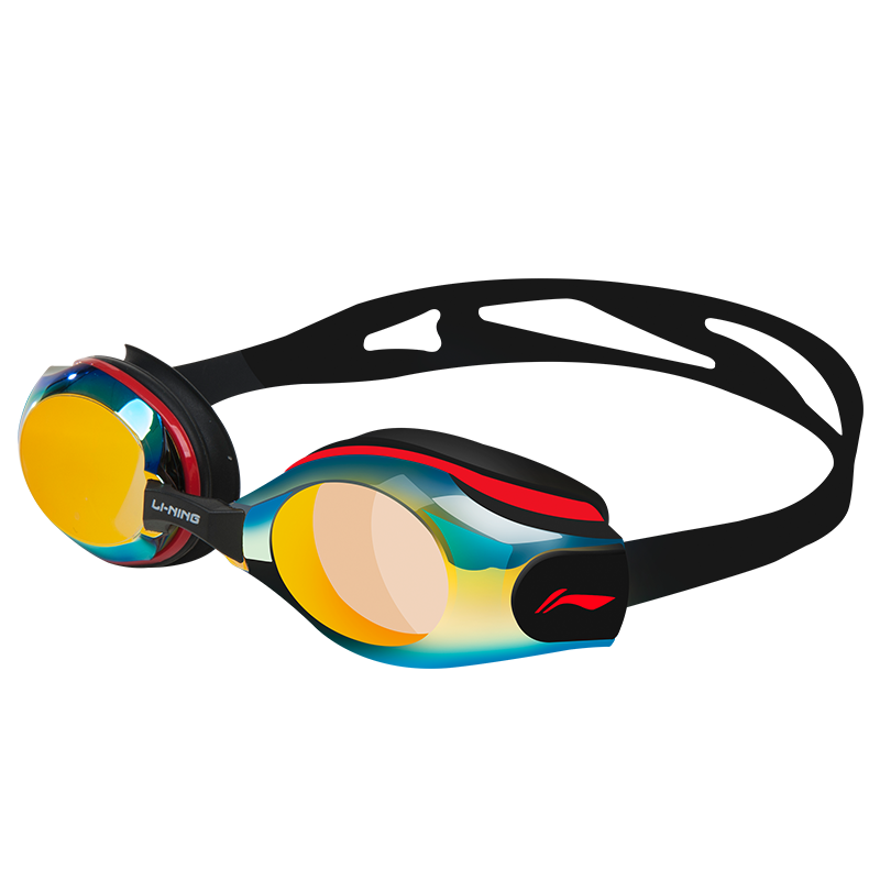 Li-Ning Swimming Goggles for Men And Women, High Definition Anti-Fog Swim Glasses, Adult Coated Swimming Goggles, Model 2765, Black