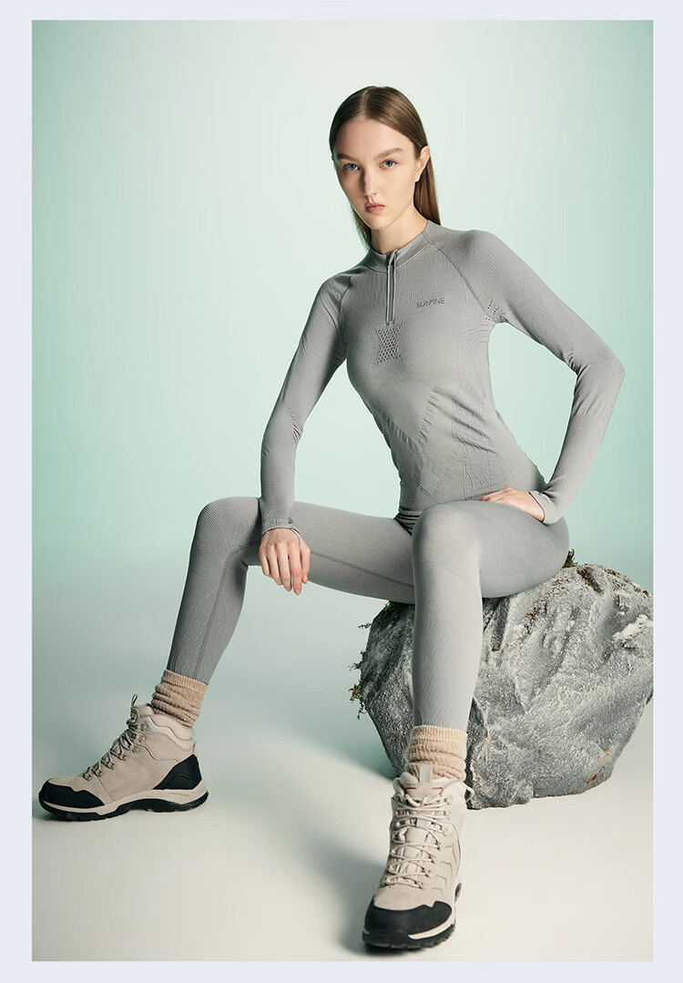 SURPINE Lingfeng Series Merino Wool Quick-Dry Top for Women, Moisture-Wicking, Warm Base Layer for Outdoor Hiking And Mountaineering 18