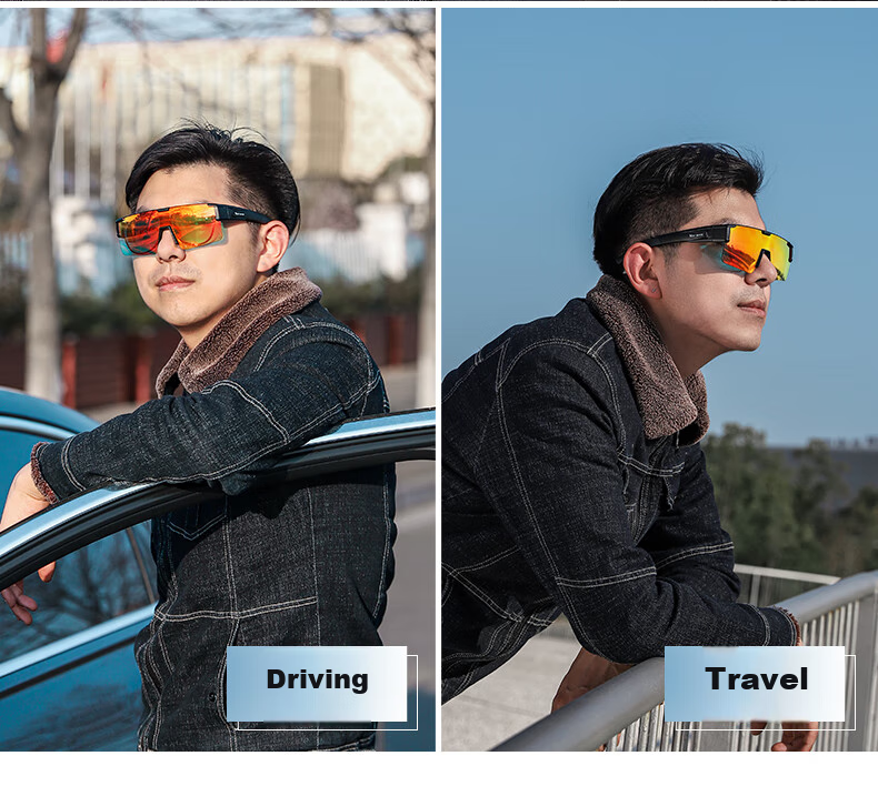WestBiking Cycling Glasses, Photochromic Myopia-Proof Windproof Goggles, Large Frame Black 8