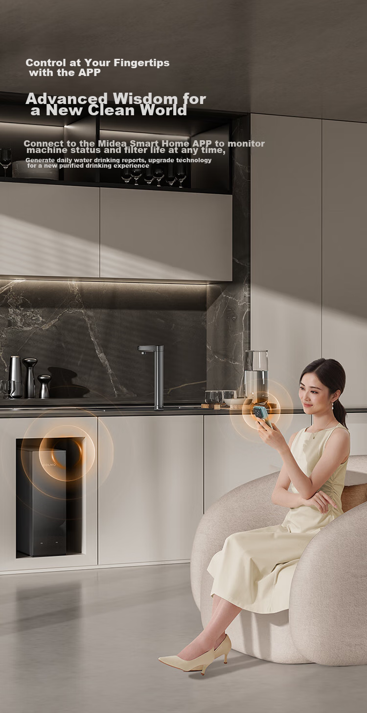 COLMO Water Purifier Black Pearl Integrated Hot Water And Purification System, 800G Household Kitchen Heating Direct Drinking Under-Sink Purifier, Specialized for Kitchen Use, Under-Counter, No Scale Inhibitor, RO Reverse Osmosis RC119 15