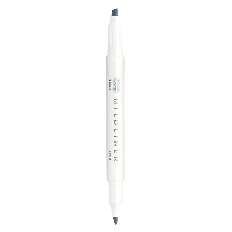 ZEBRA Double-Ended Soft Highlighter, Mildliner Series Single Color Marking Pen, Student Marker WKT7, Soft Cool Gray