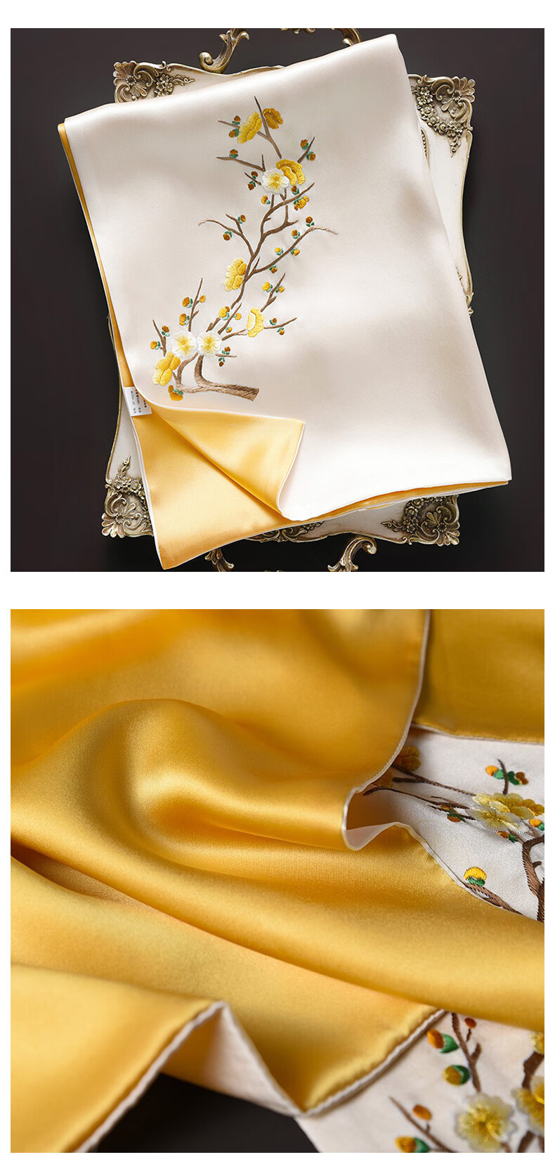 Hangsifu Suzhou Silk Scarf, Mulberry Silk Shawl, Autumn And Winter Neck Protection Wrap, Birthday Gift for Wife, Mother, And Wome 11