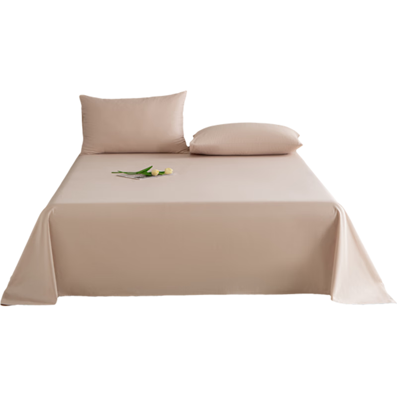AMOR Antibacterial Class A Xinjiang Cotton Bed Sheet Single Piece Pure Cotton Double Naked Sleep Sheet Misty Gray Pink 245x250cm