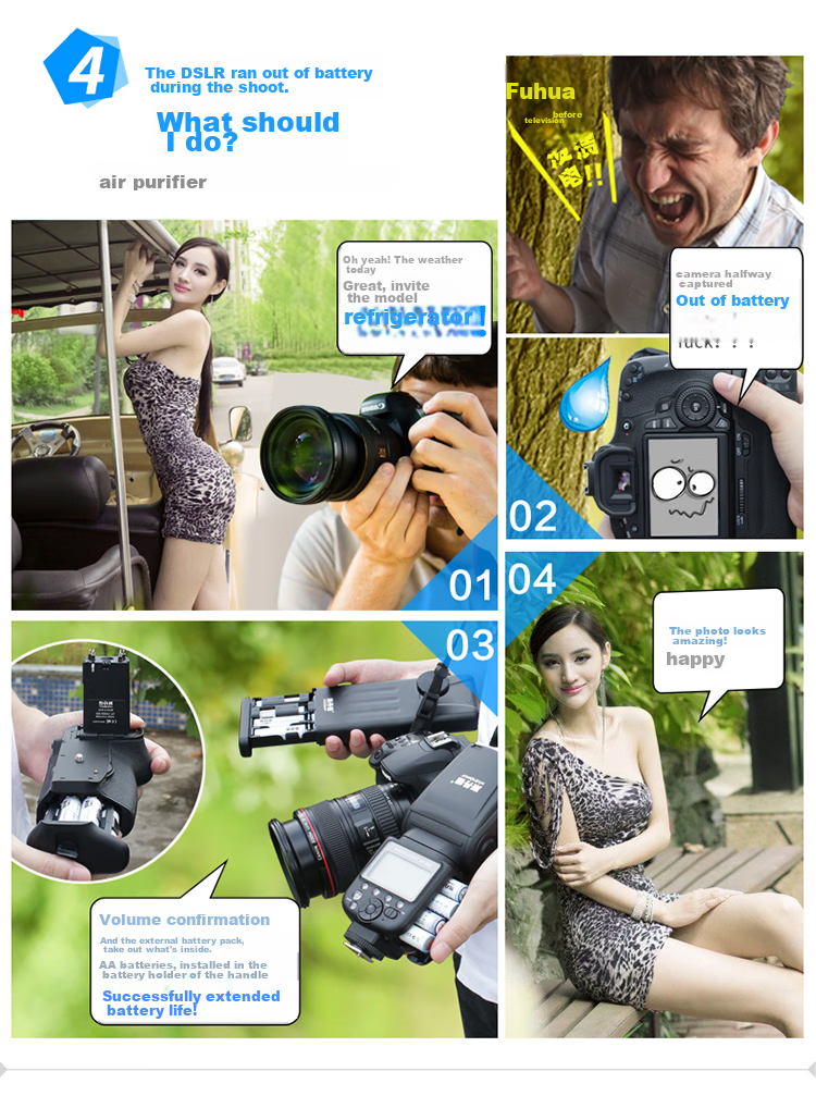 Sidande 5D Mark IV Canon 5D4 Camera Vertical Shooting Grip Battery Compartment DSLR Grip 16