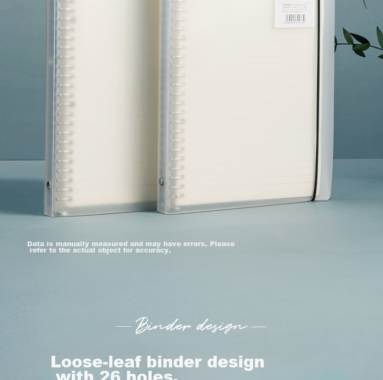 Deli B5/60 Sheets Loose-Leaf Notebook, 26 Holes, Replaceable Pages, for Notes, Exams, Study, Error Correction, Stationery - Transparent Ruled Lines 5