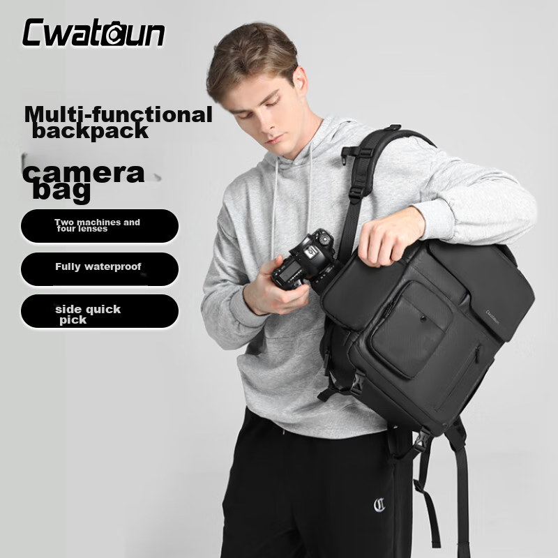 CWATCUN Kaideng Backpack Camera Bag, Large Capacity Digital Lens Notebook Storage Bag, Photography Outdoor Shockproof Multifunctional Backpack for Sony, Canon, Nikon, Fuji