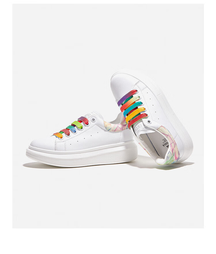 Senma Fashion Korean-Style Versatile Thick-Soled White Sneakers Breathable Comfortable Casual Shoes for Women 121134806 White Size 35 23