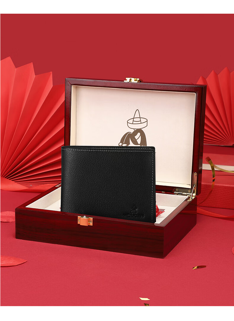 MEXICAN Men's Wallet, Genuine Top-Grain Leather, Multi-Card Slots, High-End Gift Box, Birthday Present for Men And Fathers 4