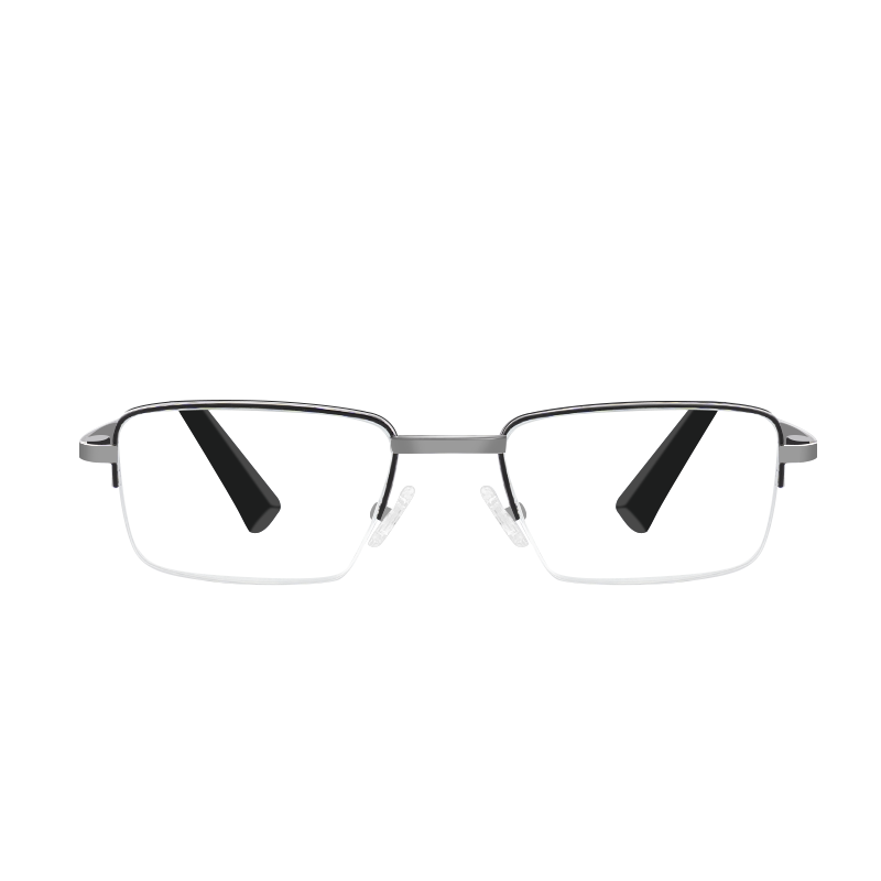 VGO Reading Glasses for Men And Women, Fashionable Ultra-Light High-Definition Anti-Blue Light Glasses for Elderly, Model 506 Black Gun Color, 300 Degrees