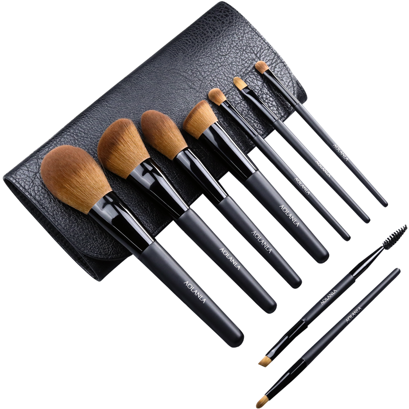 AOLANLA Master-Level Makeup Brush Set with 9 Brushes for Foundation, Blush, Eyeshadow, And Fresh Hand Beauty Tools Gift Box Present for Besties