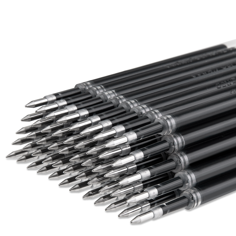 Deli 0.5 Retractable Gel Pen Refill, Student Pen Refill, S01/S08/1008/K35 Compatible with G-5 Bullet Tip, Black, 50 Pieces/box, 33572