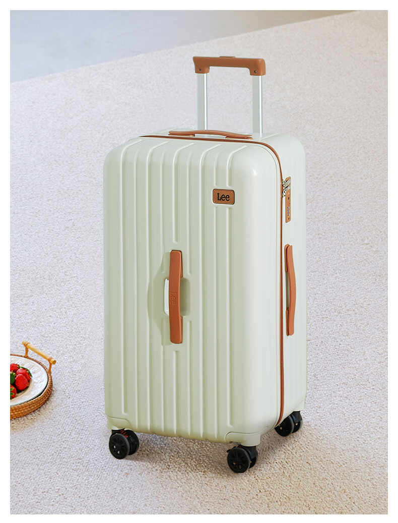 Lee High-Quality Large-Capacity Thickened Suitcase, Trolley Case, Student Carry-On Luggage, Travel Password Lock Suitcase, Aurora White, 20 Inch 15