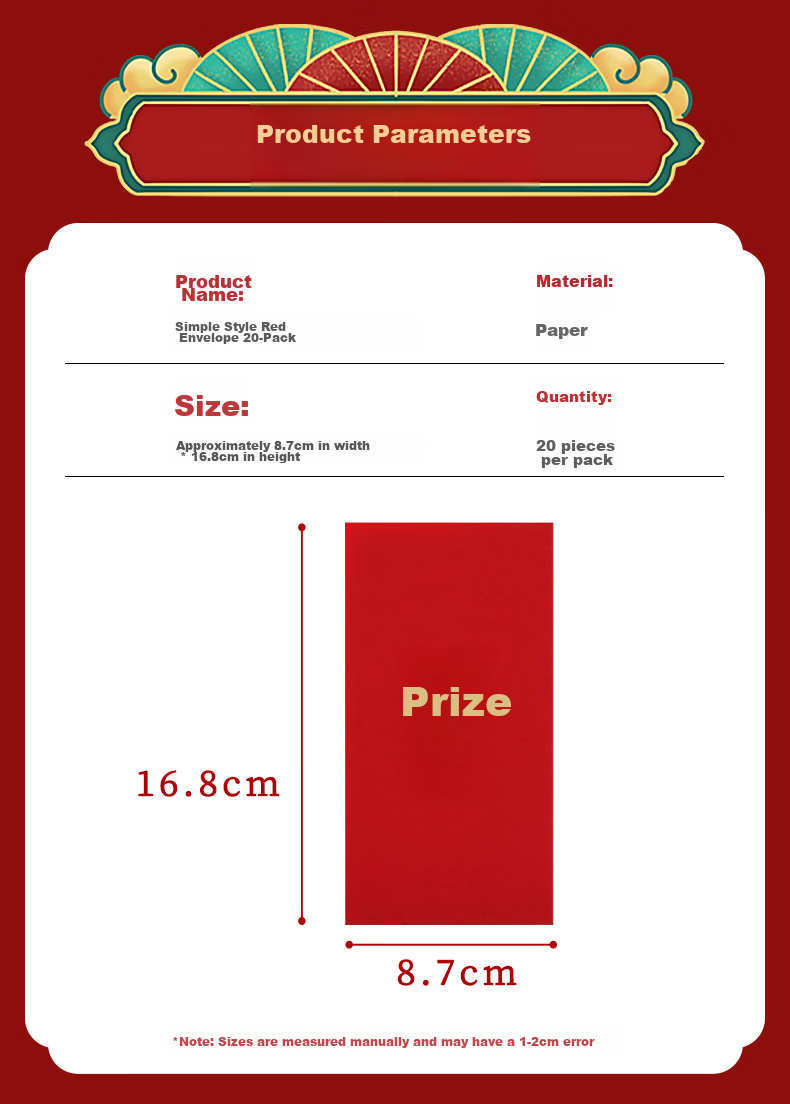 Xinxinjingyi, Construction Start Bonus, Red Envelope for Good Luck at Work, Red Packet for Lucky Money, Company Year-End Award Red Packet, Thousand-Yuan Large Red Packet, Bag of 20 Pieces 5