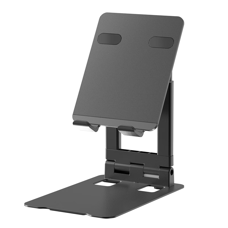 BIAZE [Metal Double-Rod Support Thickened Version] IPad Stand Tablet Stand Desktop Support Stand for Gaming, Watching Shows, Online Classes, Office Use, Extendable Folding Portable Aluminum Alloy B45 Black