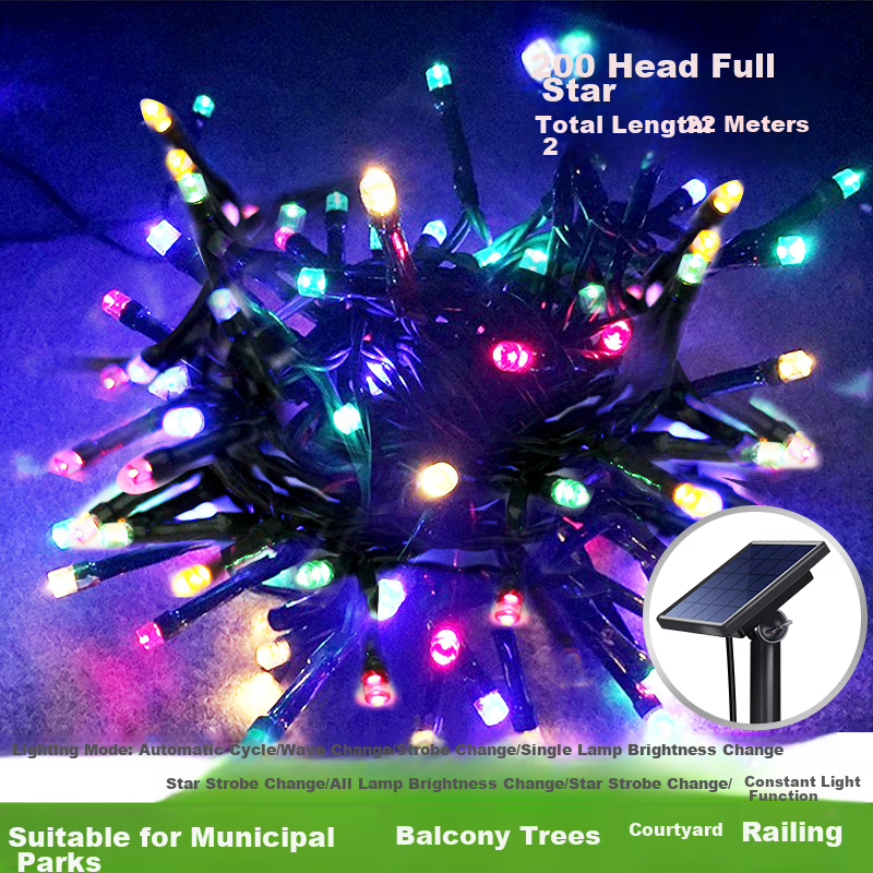 Intelamp Solar String Lights, Flashing Lights, Colorful Outdoor Garden Decorations, Spring Festival And Christmas Decorations, Colorful Landscape Lights, Tree Atmosphere Lights