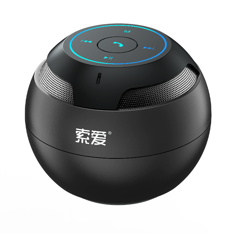 Soaiy S35 Wireless Bluetooth Speaker Mini Portable Sound System with Card Slot for Computer, Home, Outdoor Use, Low Frequency Subwoofer Car Speaker with High Volume, Smart Black