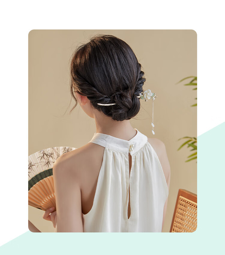 CHIMERA Classical Chinese-Style Tassel Hairpin, Ancient Costume Qipao Hanfu Hairpin, Hair Accessory, Women's Mid-Autumn Festival Gift 1