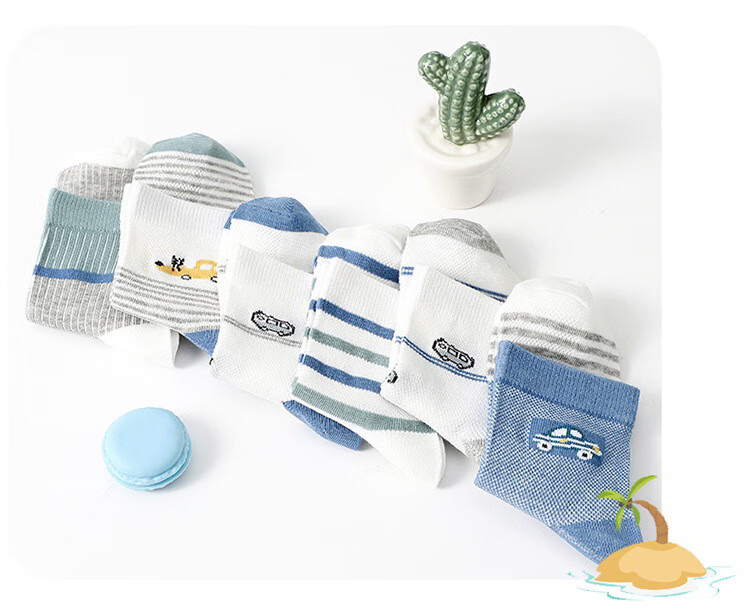 LangSha Children's Socks, Boys' Spring And Summer Thin Cotton Socks, Comfortable Breathable Mesh Socks for Boys 14