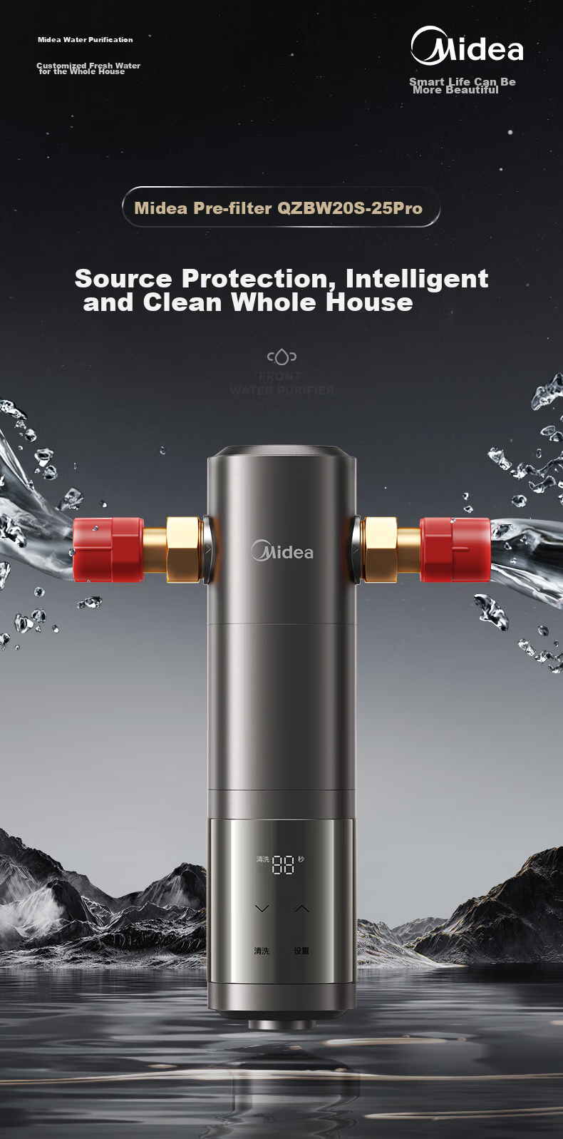 Midea Core-Saving Direct Drinking Water Purifier Set [Baize Max1200G + Pre-Filter-25pro], Under-Sink Smart Faucet, RO Reverse Osmosis Household All-In Drinking Water System 23