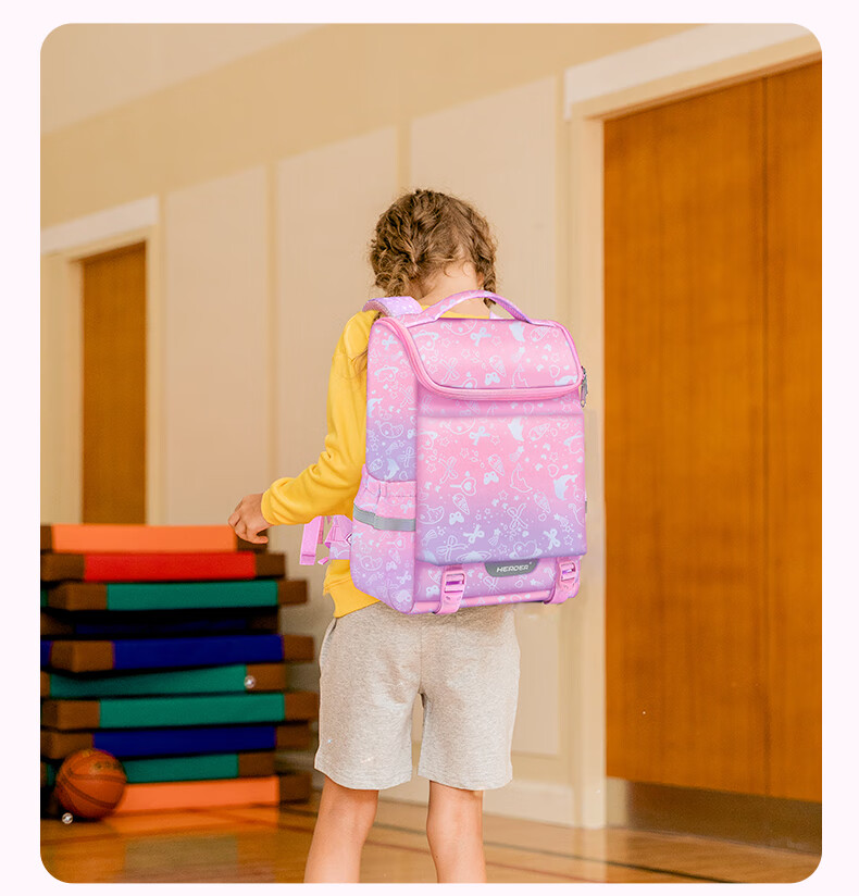 Herder Children's Schoolbag for Grades 1-6, Lightweight And Breathable, Spine Protection for Boys And Girls 4
