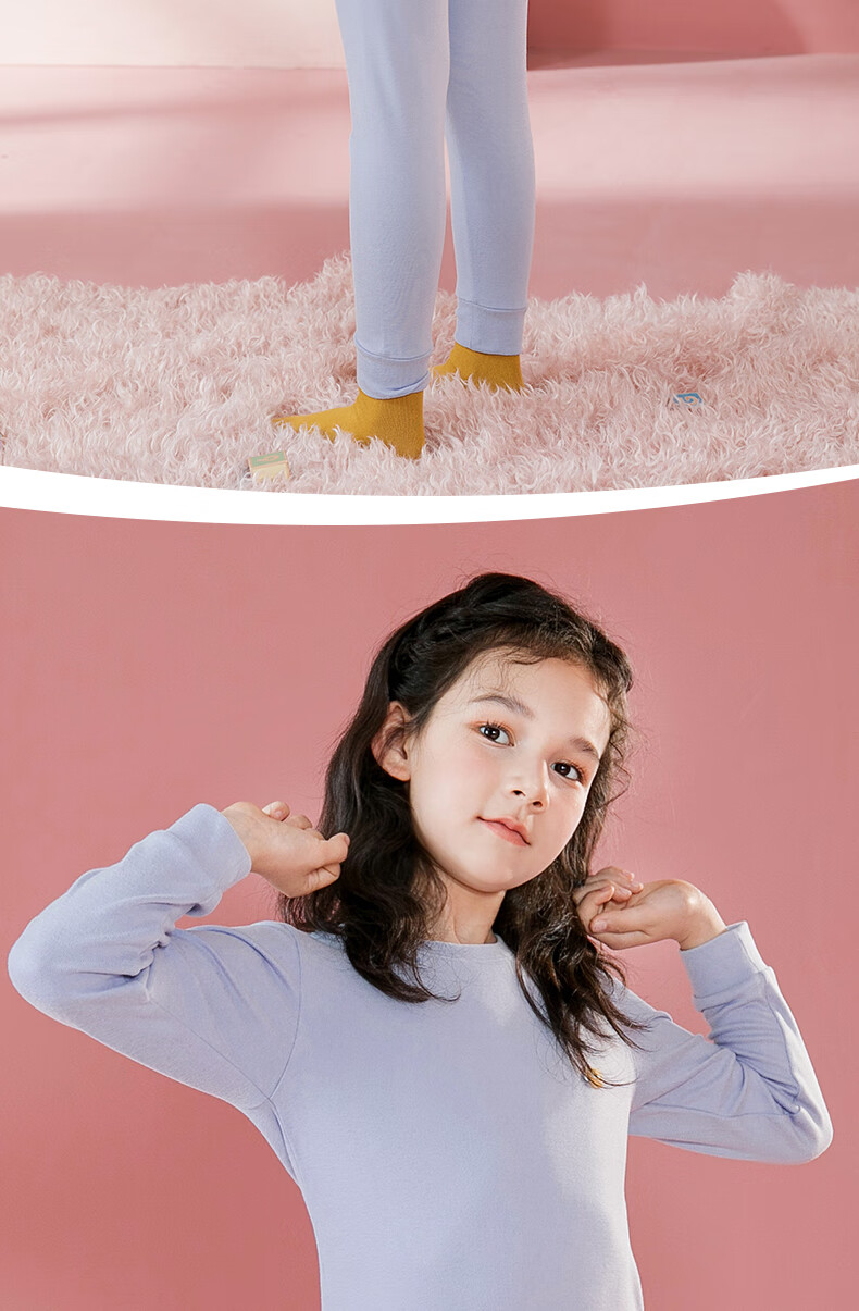 Fenteng Children's Thermal Underwear, 100% Pure Cotton, Anti-Static, Boys' Warm Base Layer Pajamas, Autumn Top And Pants Set 16