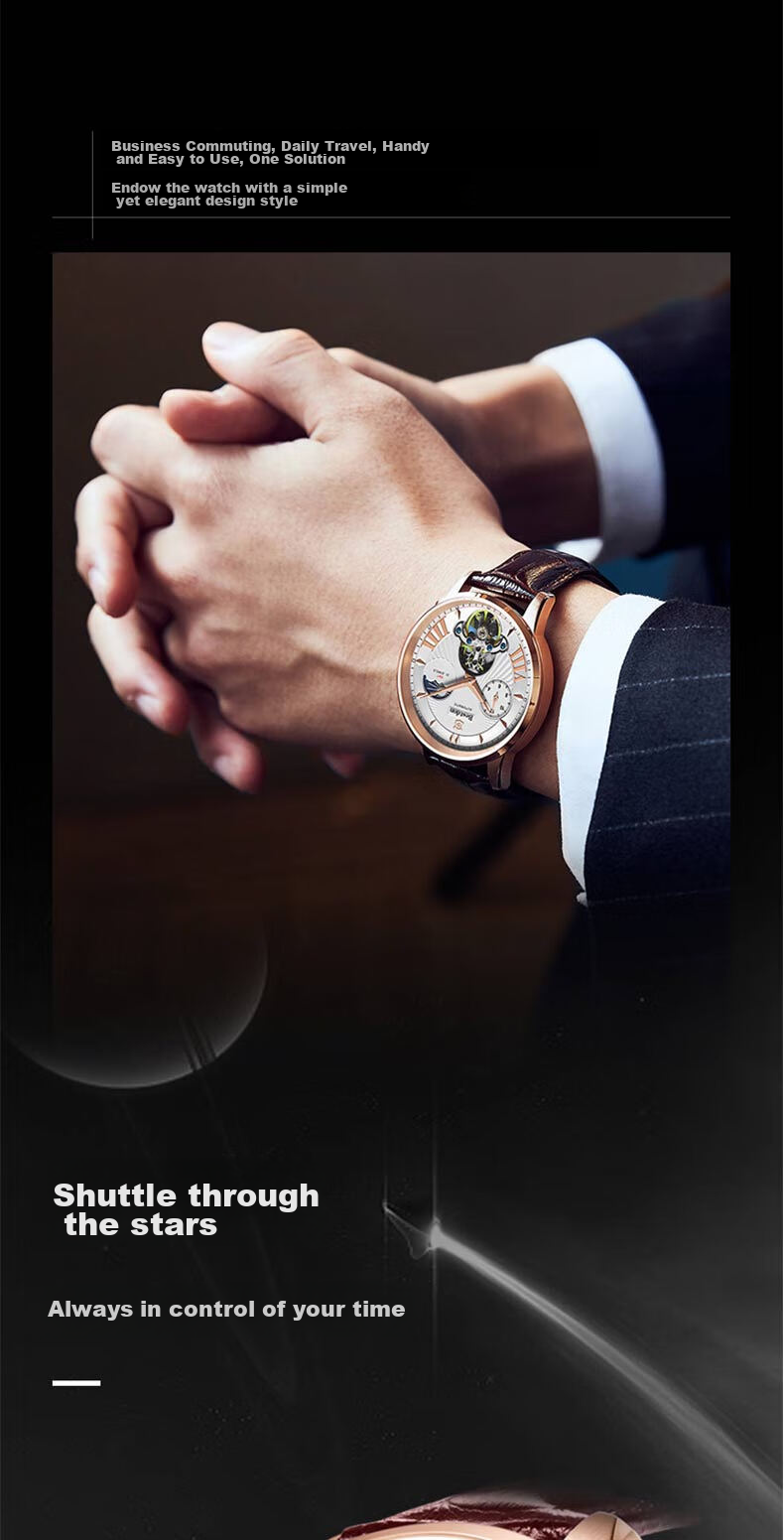 Bestdon Men's Automatic Mechanical Watch, Water-Resistant, Luminous, Chinese Style Wristwatch Gift Box, Men's Gift for Boys 4
