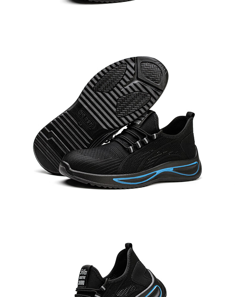 Shierlingzhi Safety Shoes for Men, Anti-Smashing, Anti-Puncture Steel Toe, Wear-Resistant, Lightweight, Breathable Work Functional Shoes 360s Mesh 39 10