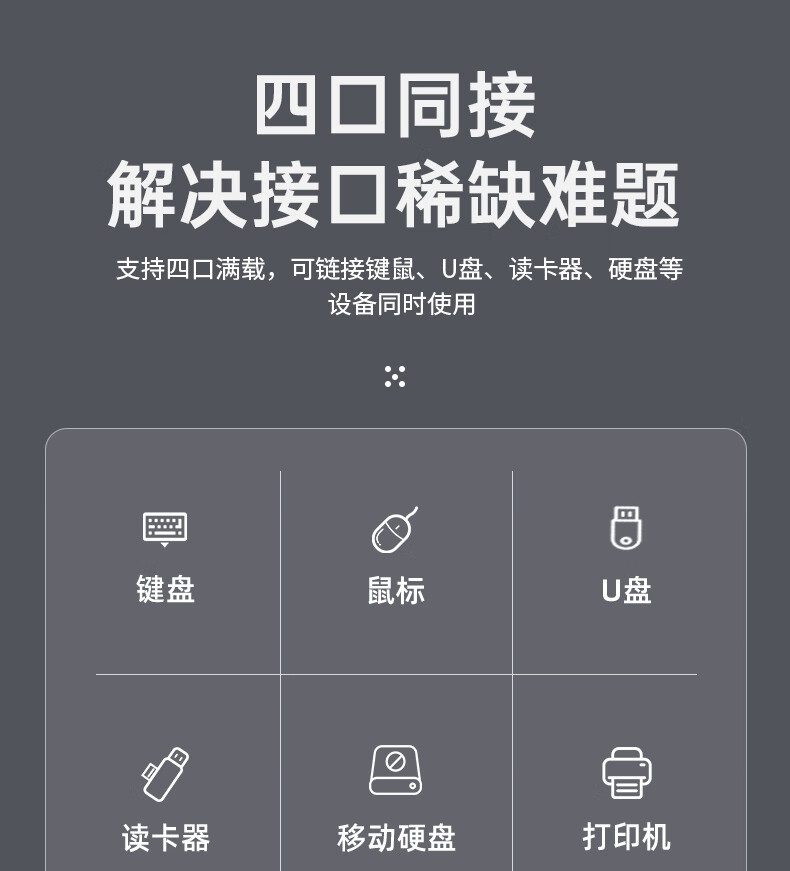USB3.0 + 支持 Type-c 供电:联想异能者分线器 13 元探底