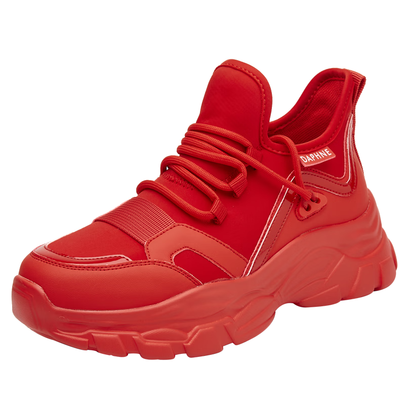 Daphne Women's Sports Casual Shoes Thick Sole Versatile Dad Sneakers Comfortable Low-top Red Size 39 Model 4623101050