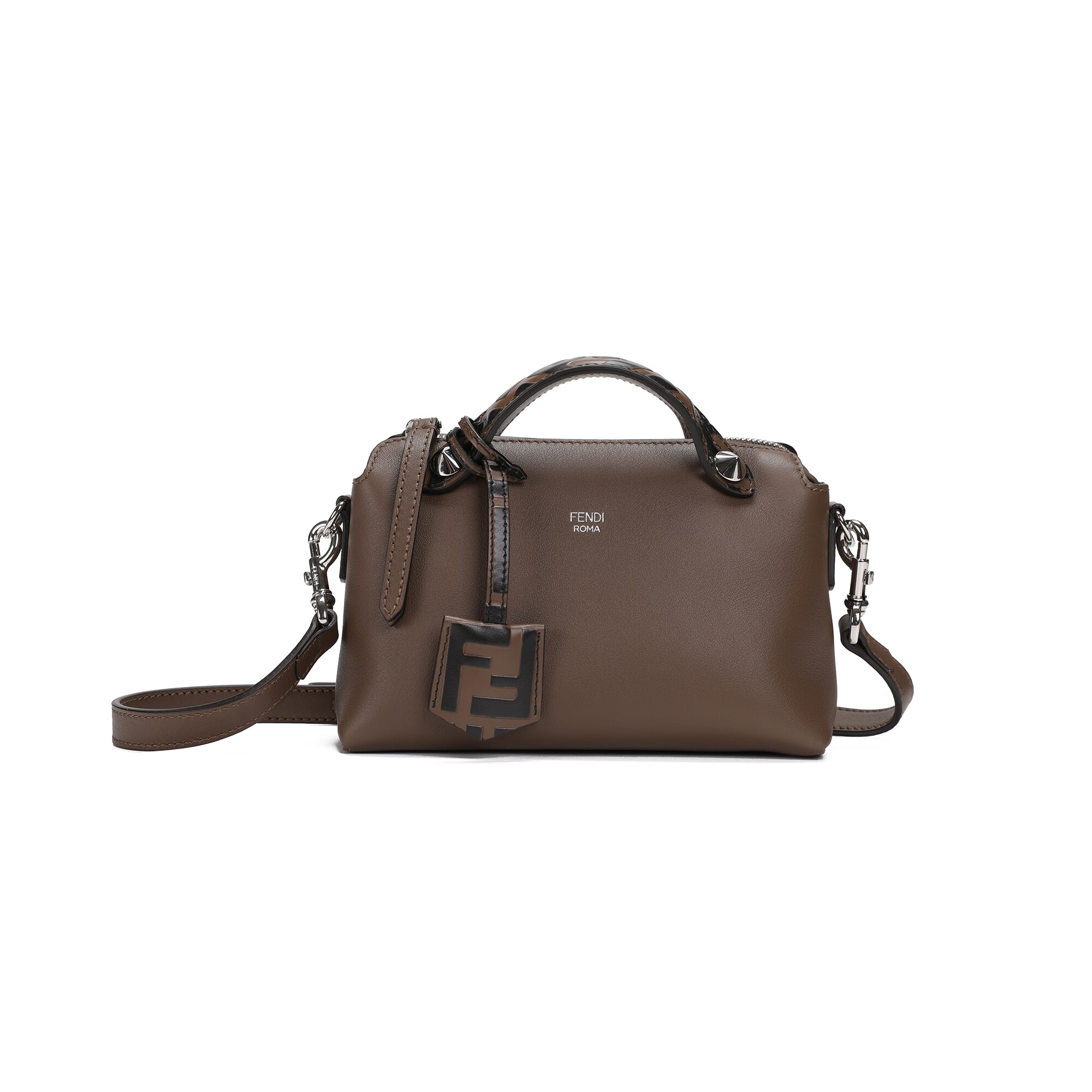 芬迪fendi 女士by the way系列橙粉色牛皮小号波士顿包 8bl145 a6co