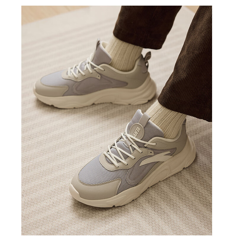 Anta Little Millennium Men's Casual Shoes Summer Mesh Breathable Thick Sole Height Increasing Commuter Dad Running Sports Shoes 24
